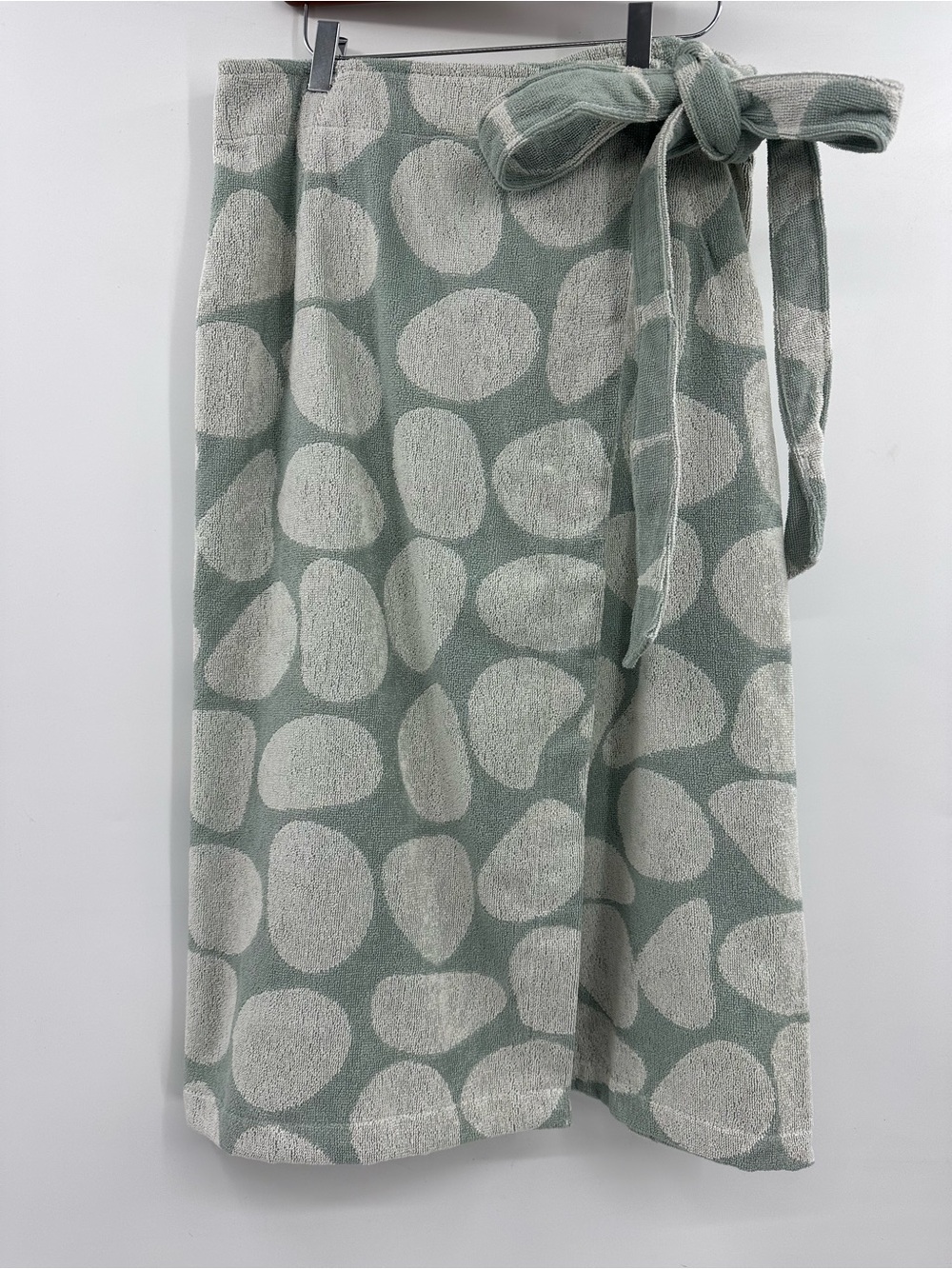 NWT OAS Sage Green and Cream Pebble Bay Terry Dot Wrap Sarong Skirt